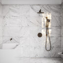 Luxe Brushed Bronze 3 Way Thermostatic Shower with Handheld Shower & Bath Spout