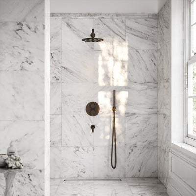 Luxe Brushed Bronze 3 Way Thermostatic Shower with Handheld Shower & Bath Spout