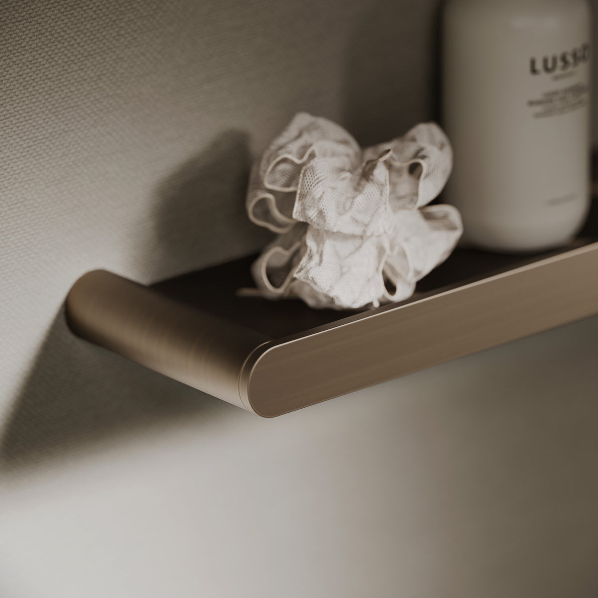 Luxe Brushed Bronze Bathroom Shower Storage Shelf