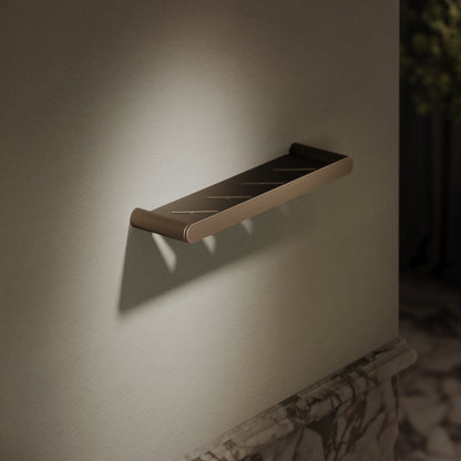 Luxe Brushed Bronze Bathroom Shower Storage Shelf