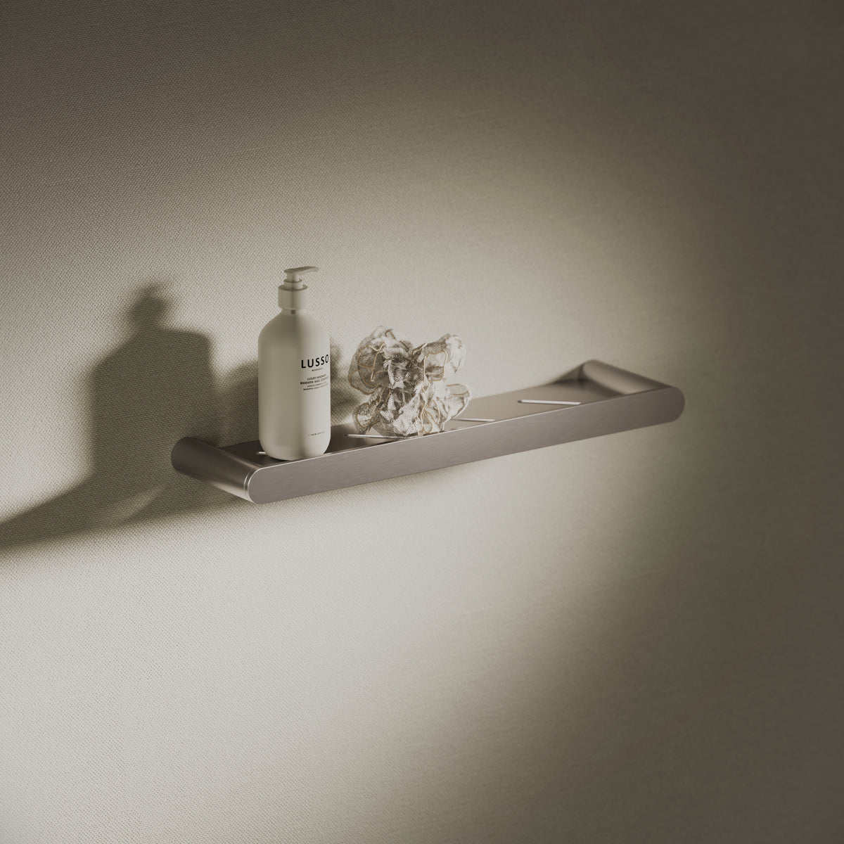 Luxe Brushed Stainless Bathroom Shower Storage Shelf