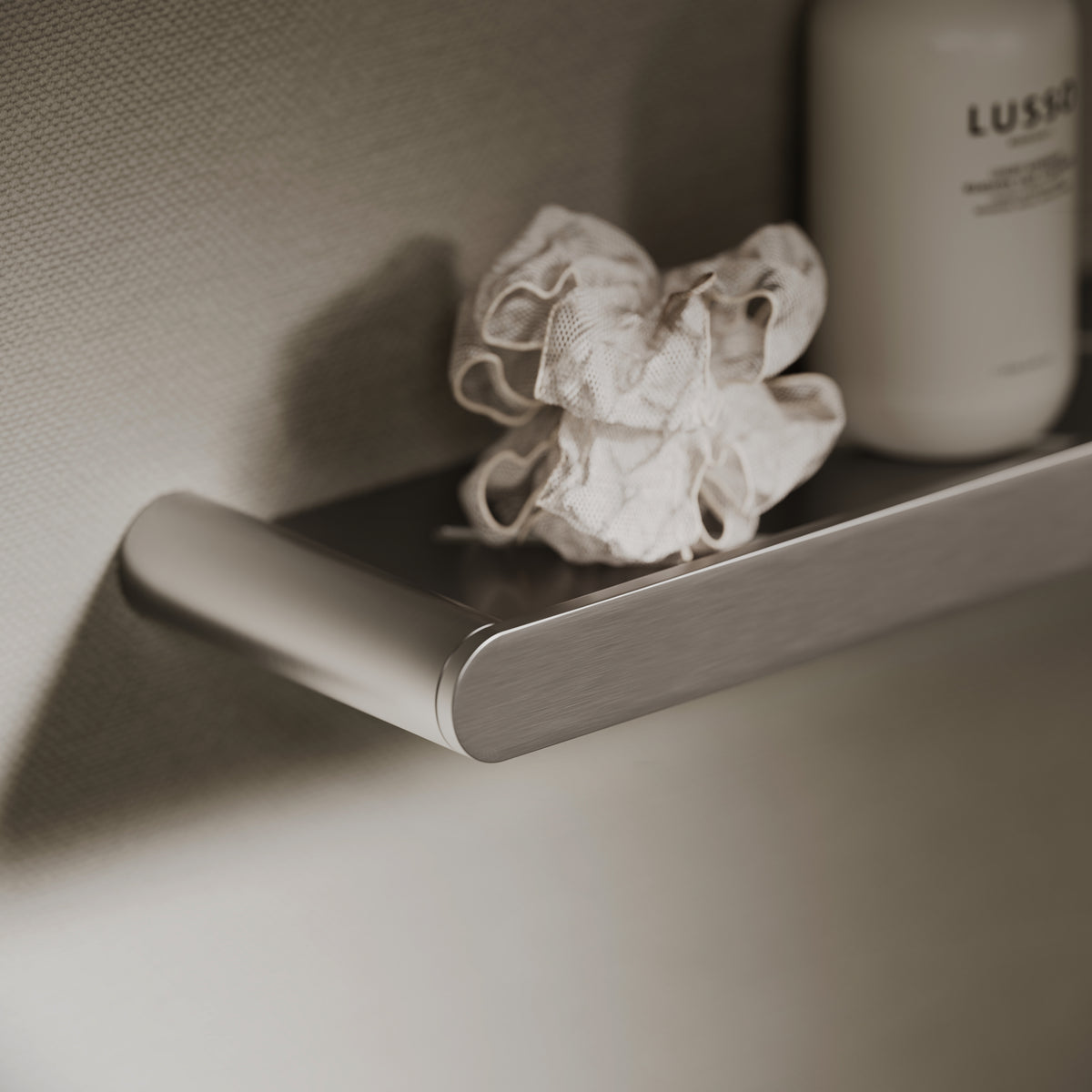 Luxe Brushed Stainless Bathroom Shower Storage Shelf