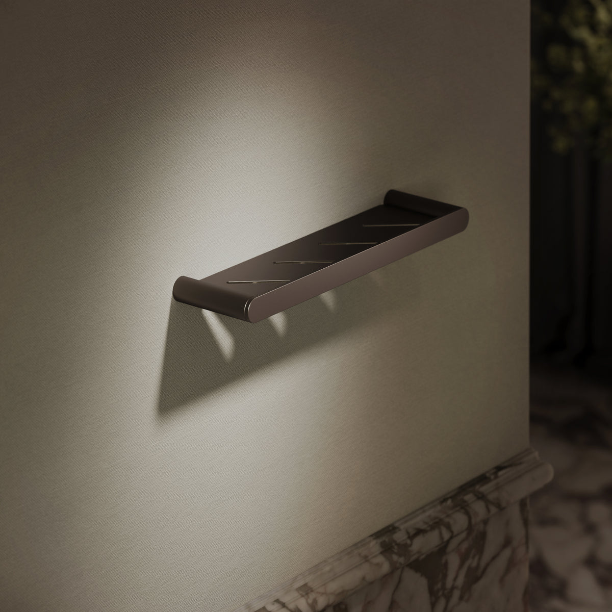 Luxe Deep Bronze Bathroom Shower Storage Shelf