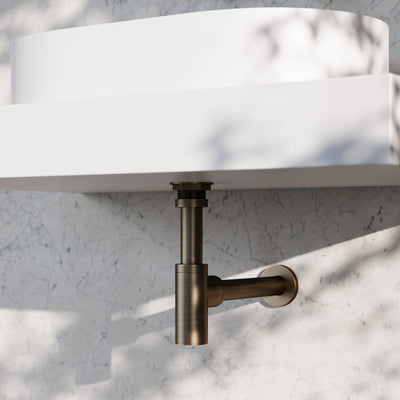 Luxe Brushed Bronze Round Bottle Trap