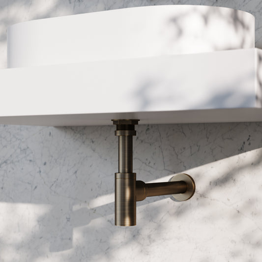 Luxe Brushed Bronze Round Bottle Trap