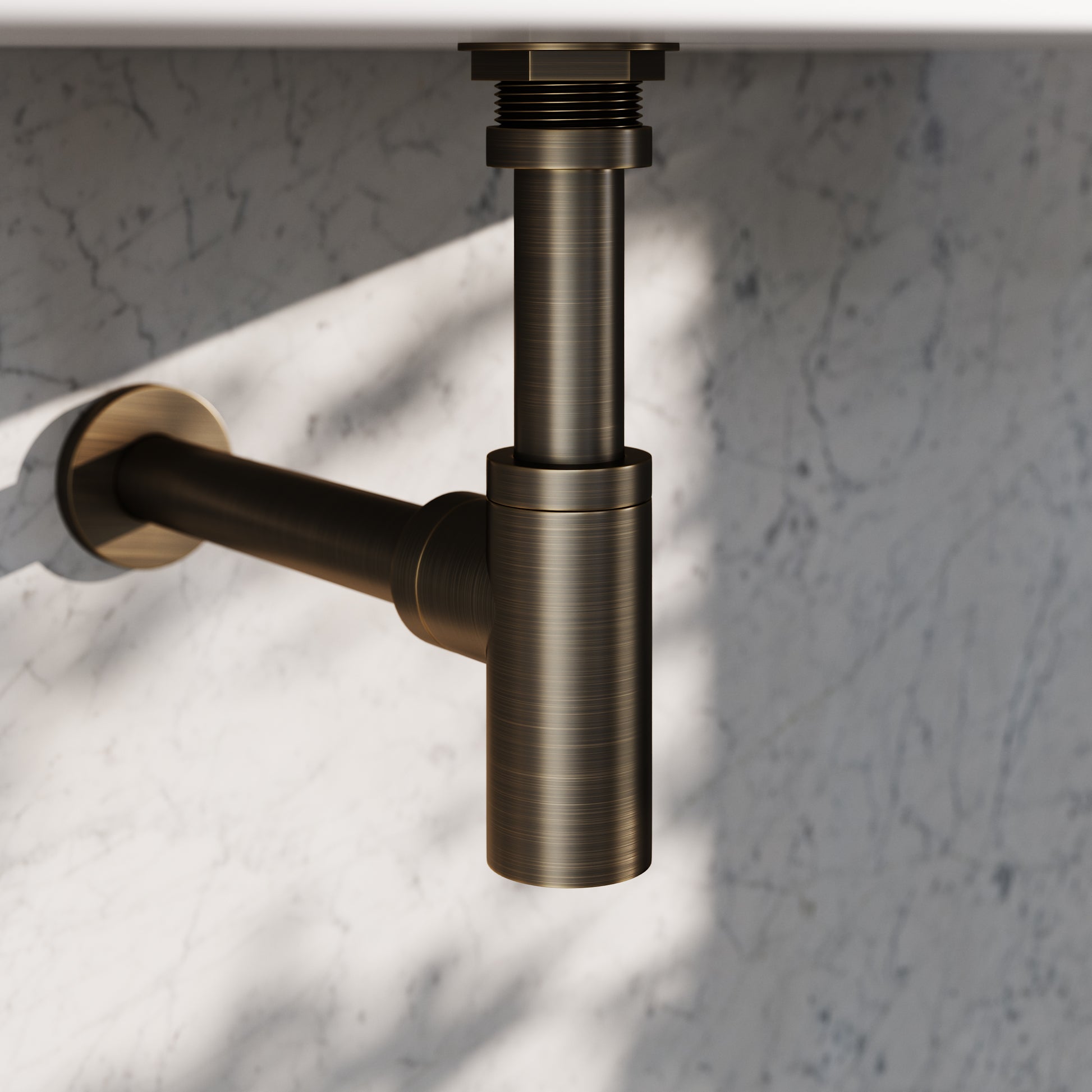 Luxe Brushed Bronze Round Bottle Trap