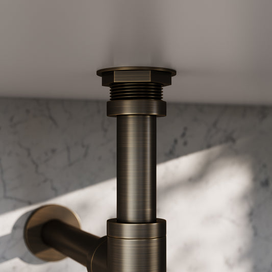 Luxe Brushed Bronze Round Bottle Trap