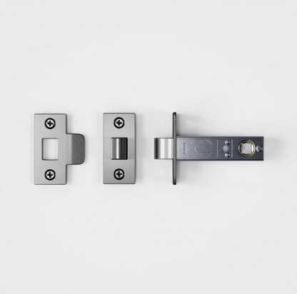 Luxe Knurled Brushed Stainless Door Handle and Hinge Bundle