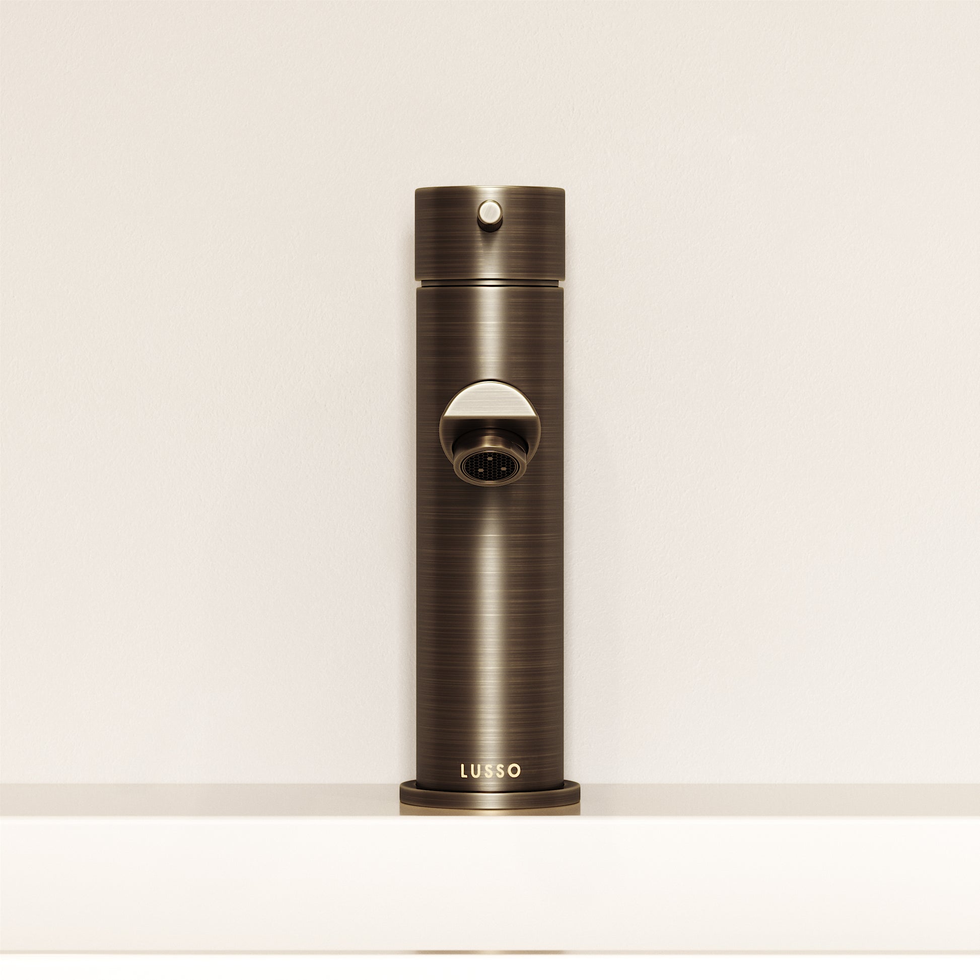 Luxe Monobloc Brushed Bronze Basin Mixer Tap