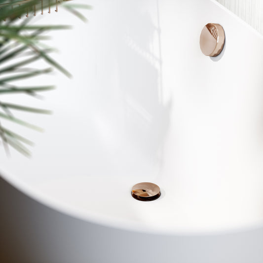 Luxe Rose Gold Pop Up Bath Waste with Overflow