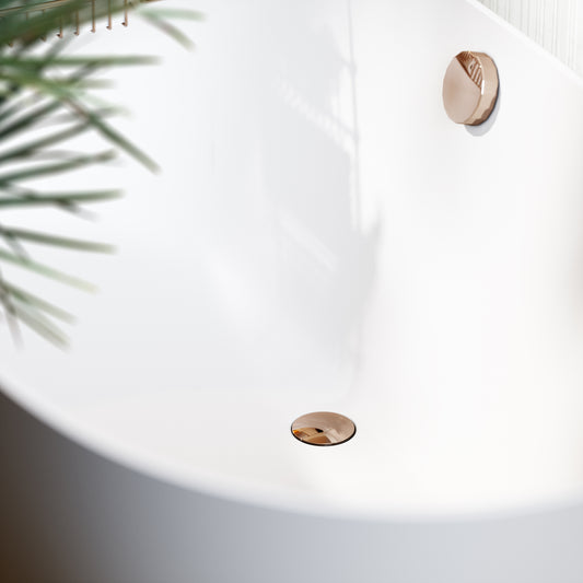 Luxe Rose Gold Pop Up Bath Waste with Overflow