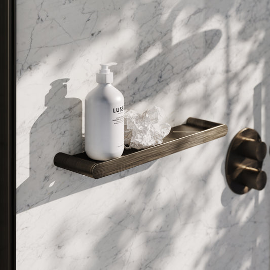 Luxe Brushed Bronze Bathroom Shower Storage Shelf