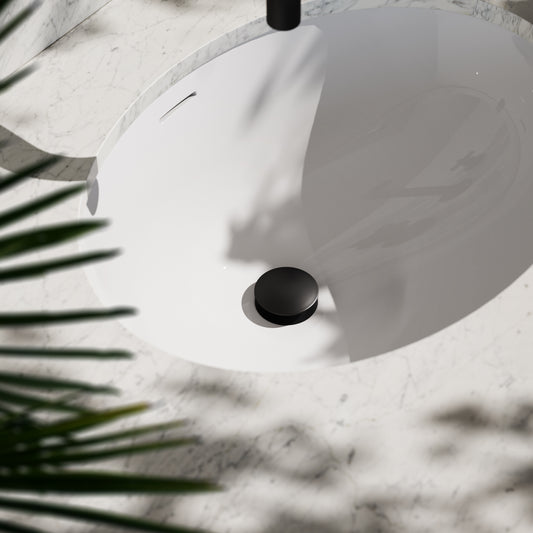 Luxe Matte Black Slotted Click Clack Basin Waste