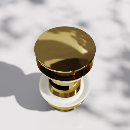 Luxe Polished Brass Slotted Click Clack Basin Waste