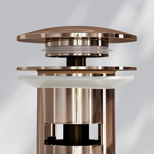 Luxe Rose Gold Slotted Click Clack basin Waste