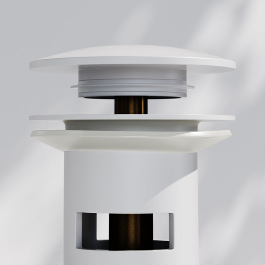 Luxe White Slotted Click Clack Basin Waste