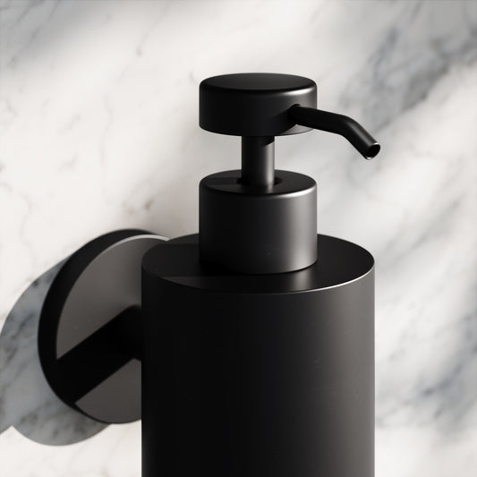 Luxe Matte Black Wall Mounted Soap Dispenser