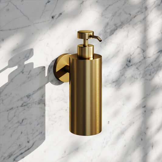 Luxe Brushed Gold Wall Mounted Soap Dispenser