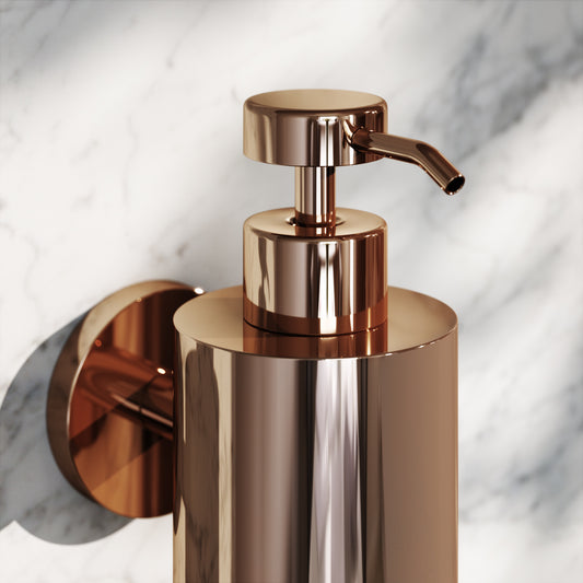 Luxe Rose Gold Wall Mounted Soap Dispenser