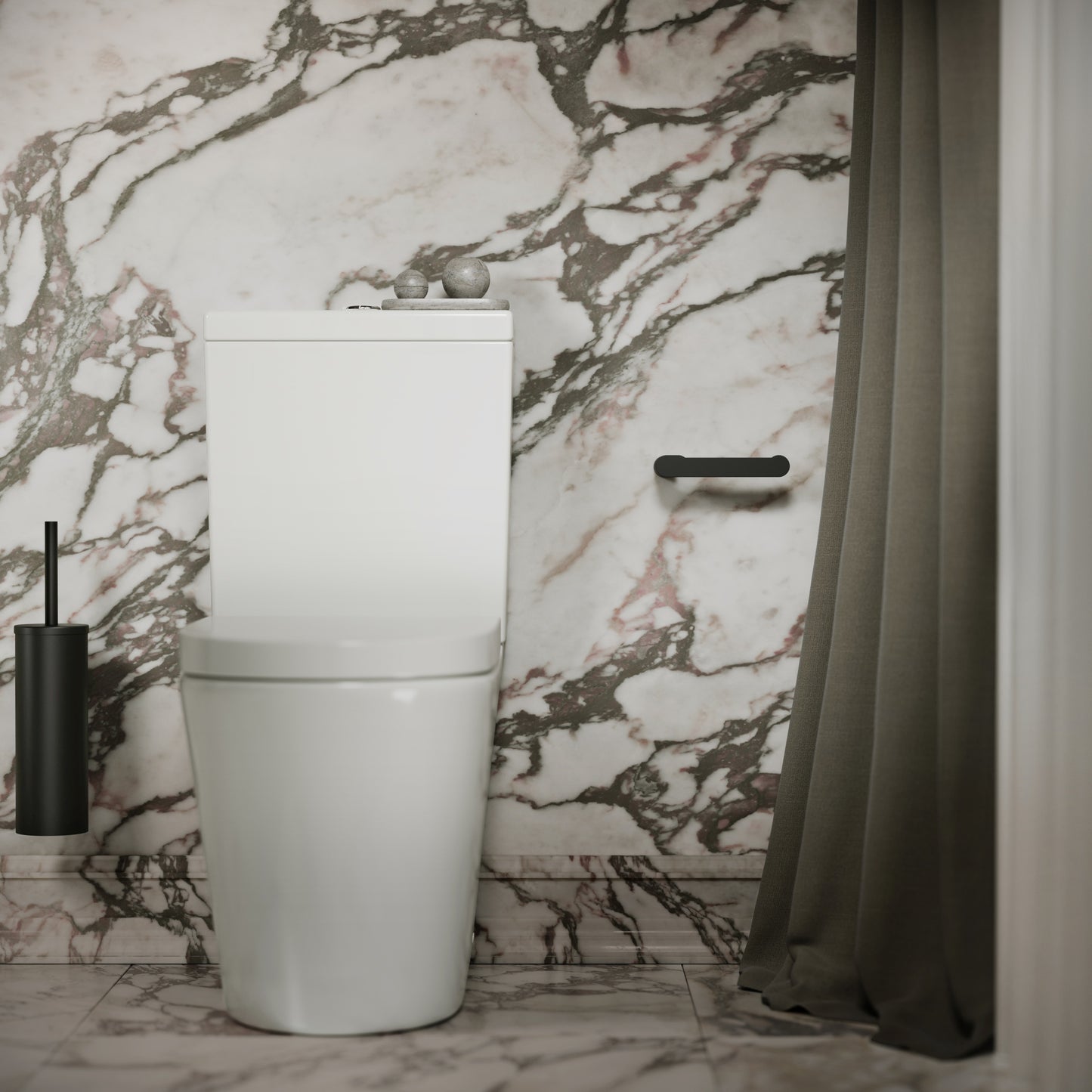 Luxe Matte Black Toilet Roll Holder