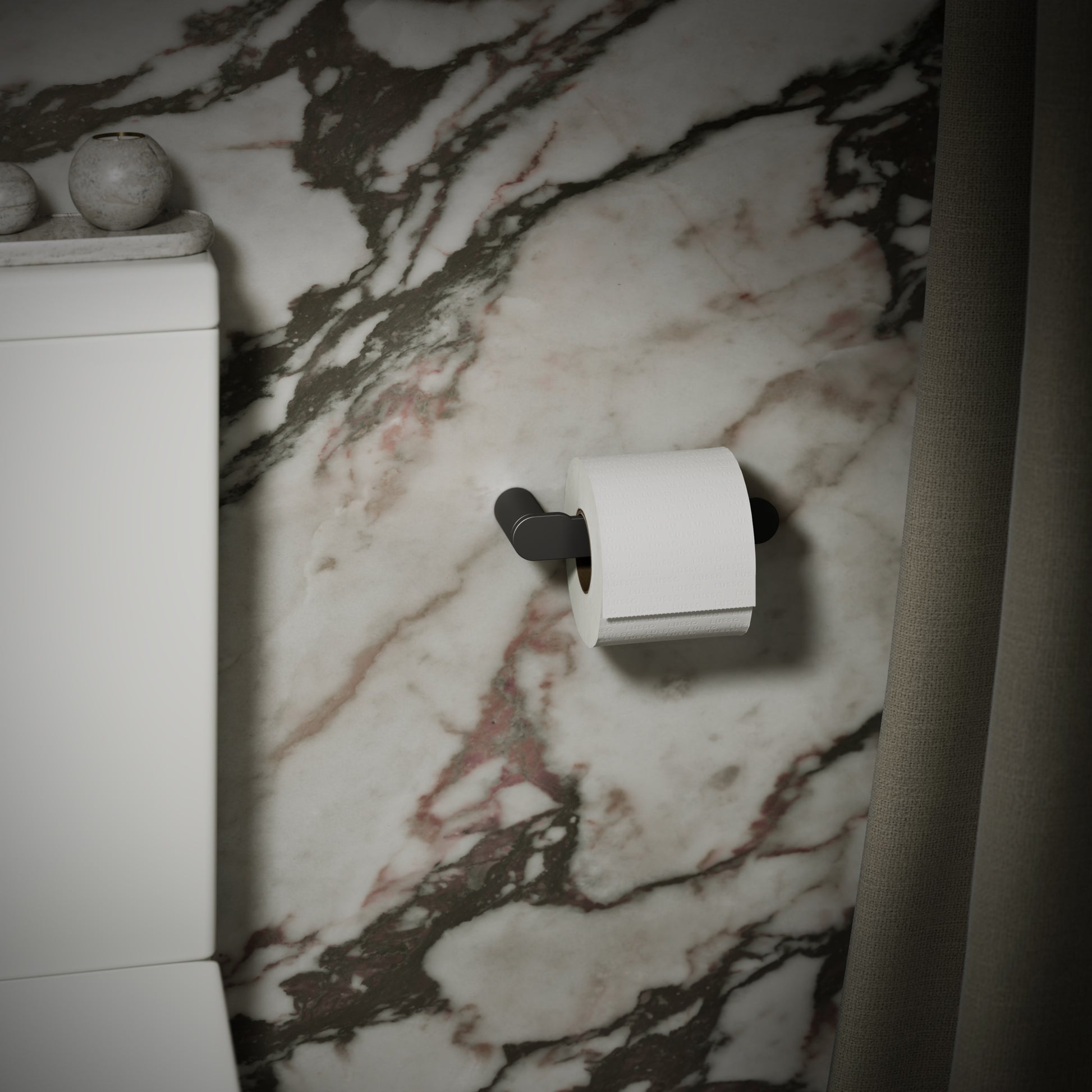 Luxe Matte Black Toilet Roll Holder