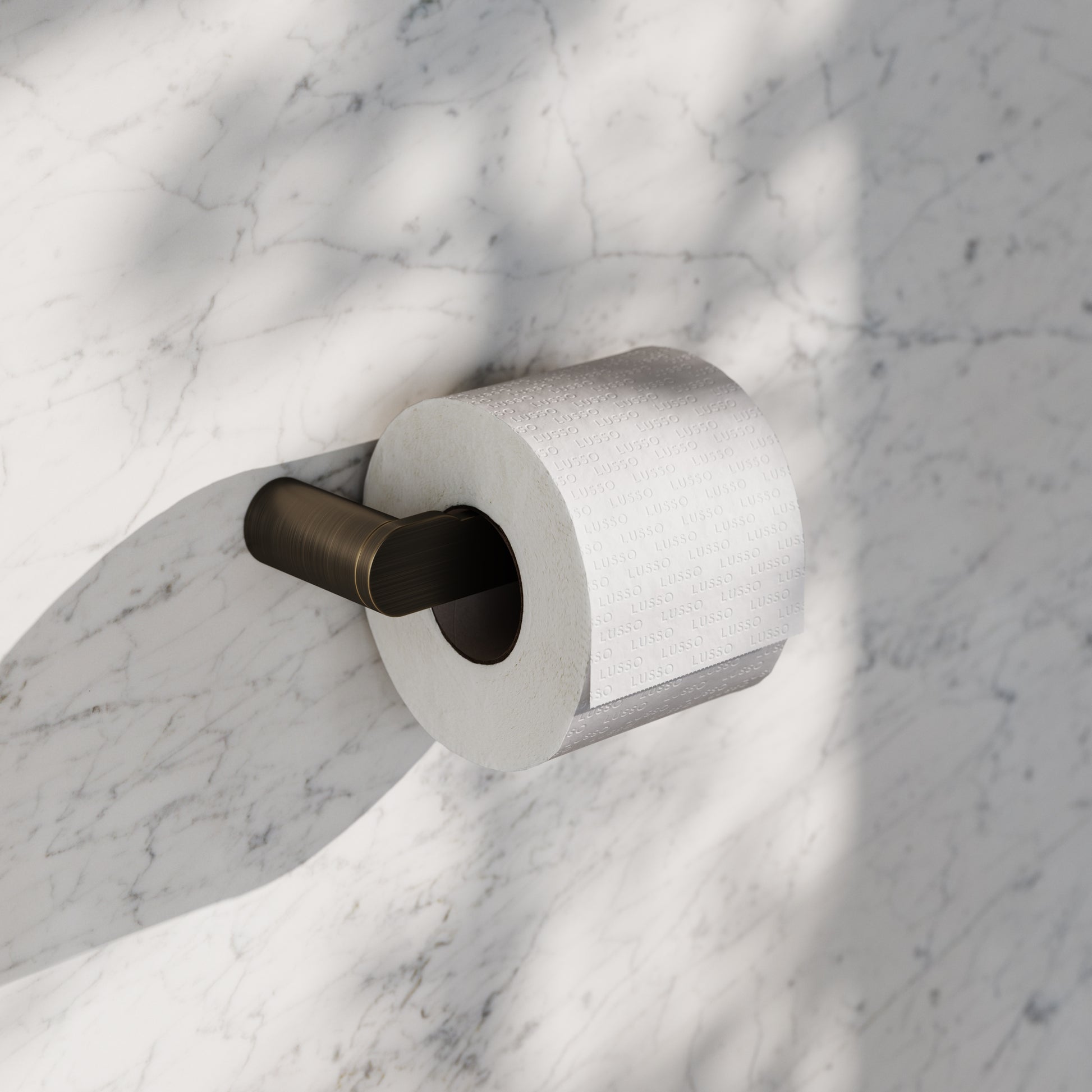 Luxe Brushed Bronze Toilet Roll Holder