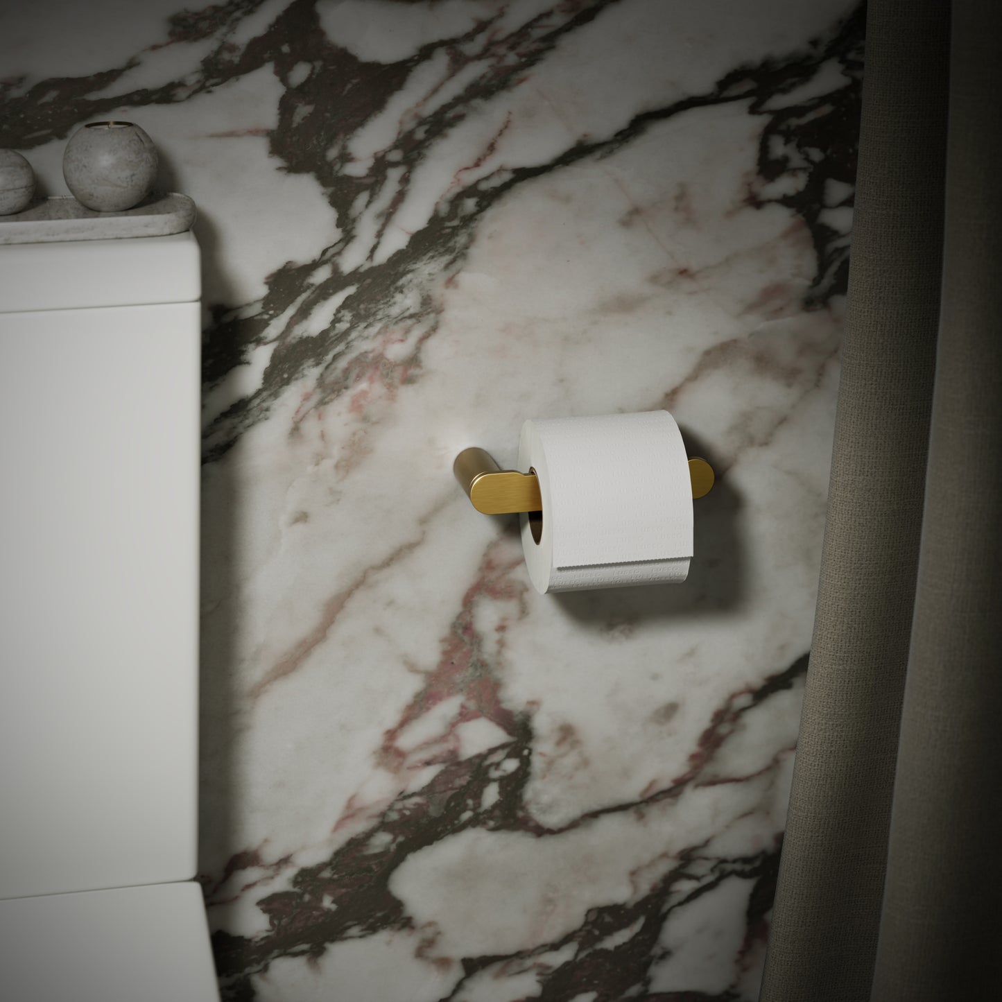 Luxe Brushed Gold Toilet Roll Holder