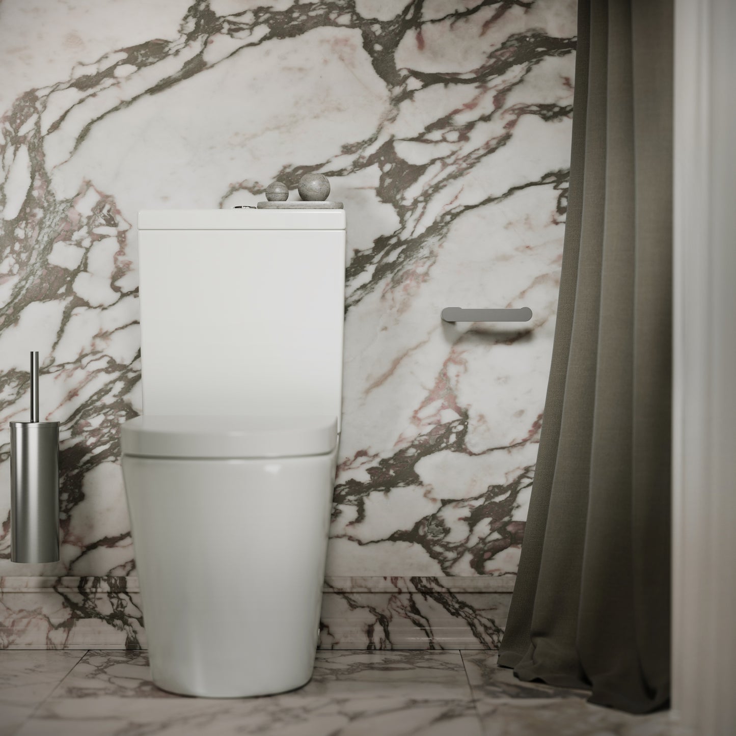 Luxe Brushed Stainless Toilet Roll Holder