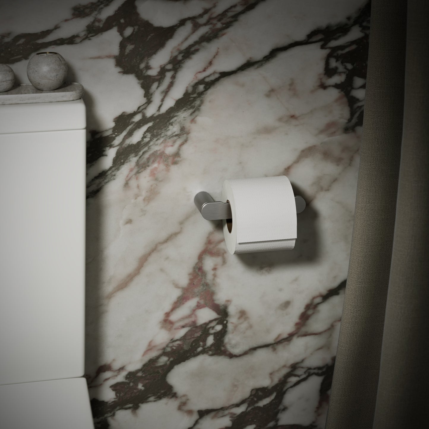 Luxe Brushed Stainless Toilet Roll Holder