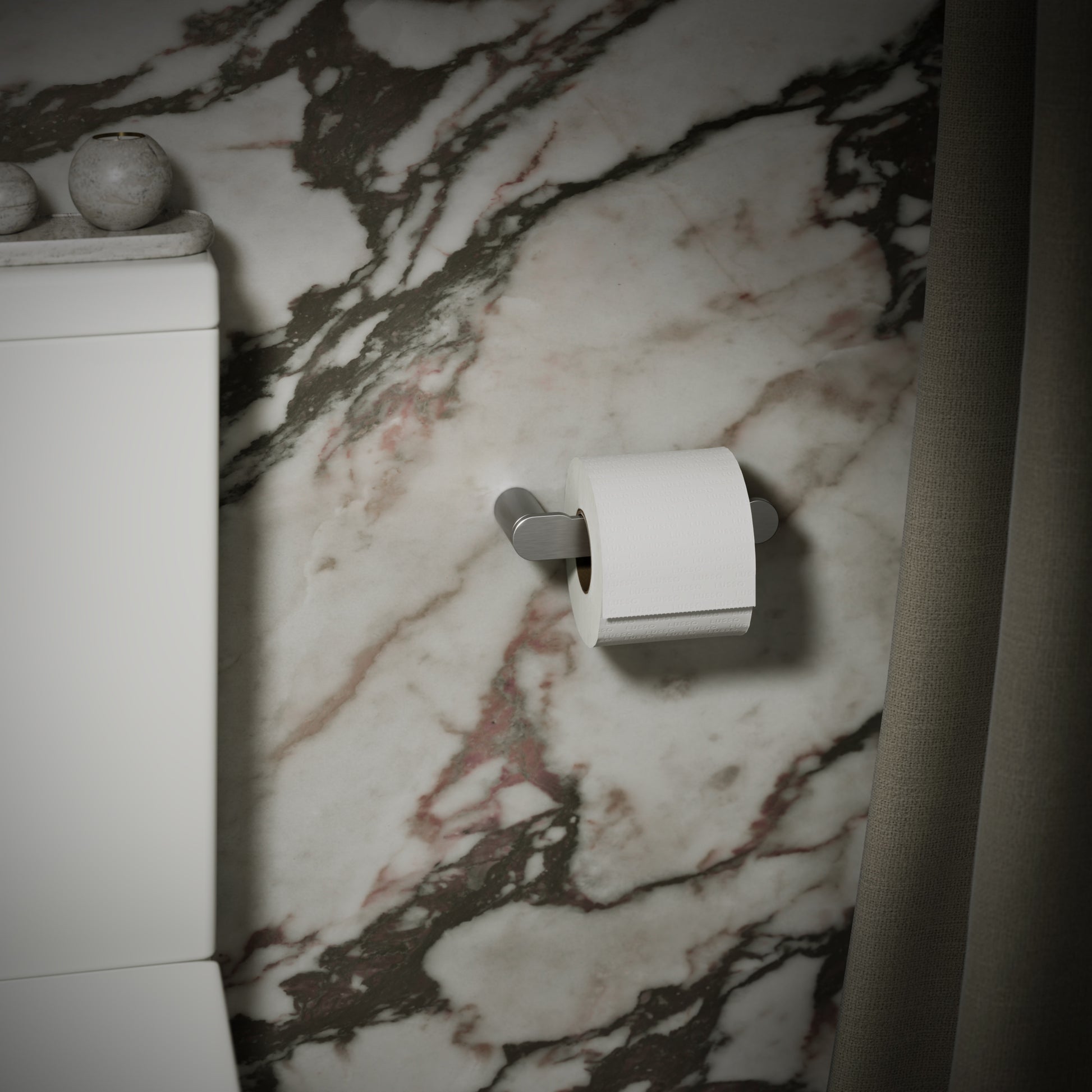 Luxe Brushed Stainless Toilet Roll Holder