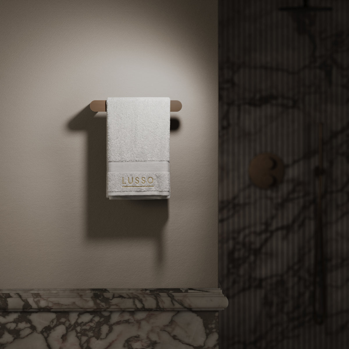 Luxe Brushed Bronze Towel Bar 220mm