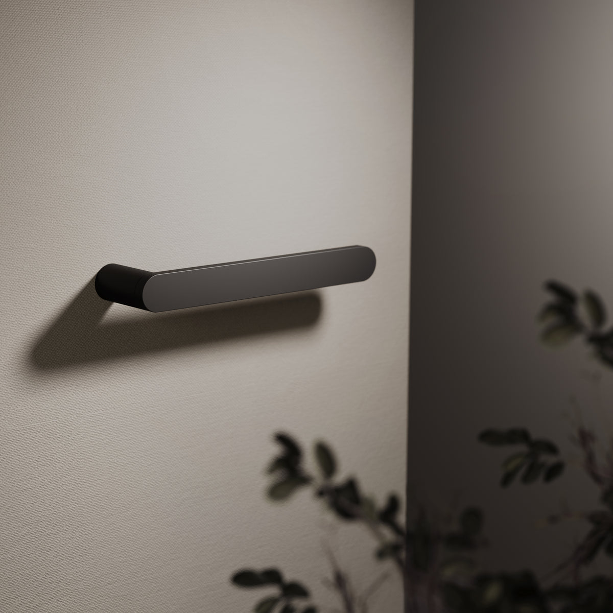 Luxe Matte Black Towel Bar 220mm