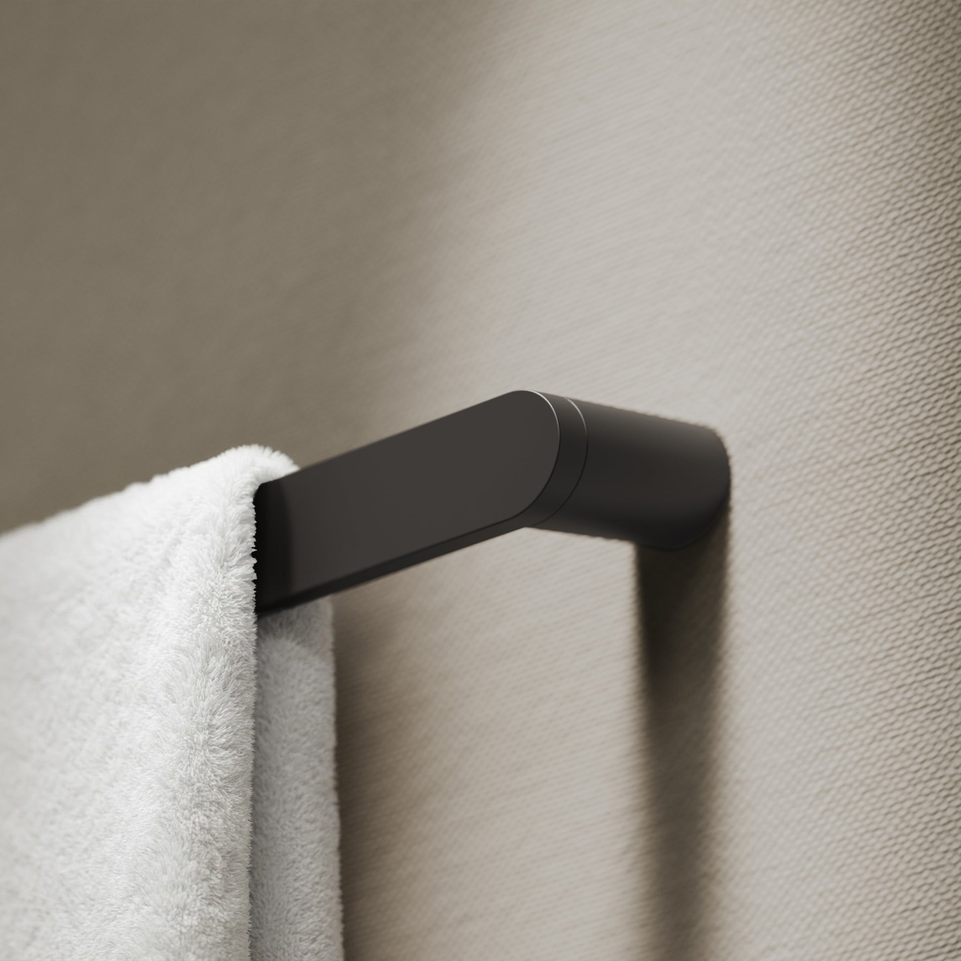 Luxe Matte Black 3 Bar Towel Rail 600mm