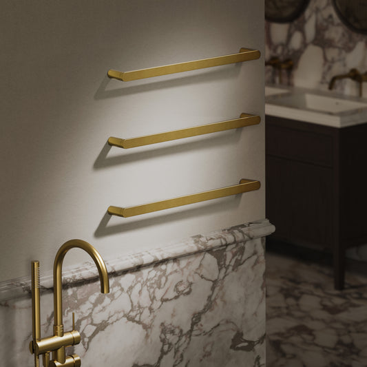 Luxe Brushed Gold 3 Bar Towel Rail 600mm