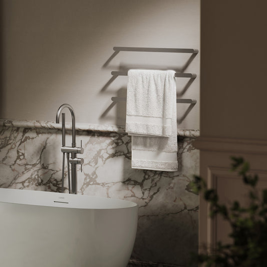 Luxe Brushed Stainless 3 Bar Towel Rail 600mm