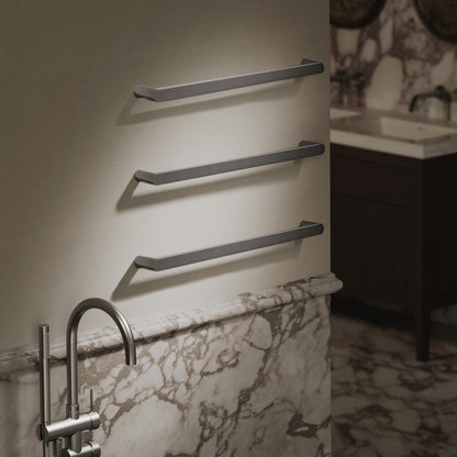 Luxe Brushed Stainless 3 Bar Towel Rail 600mm