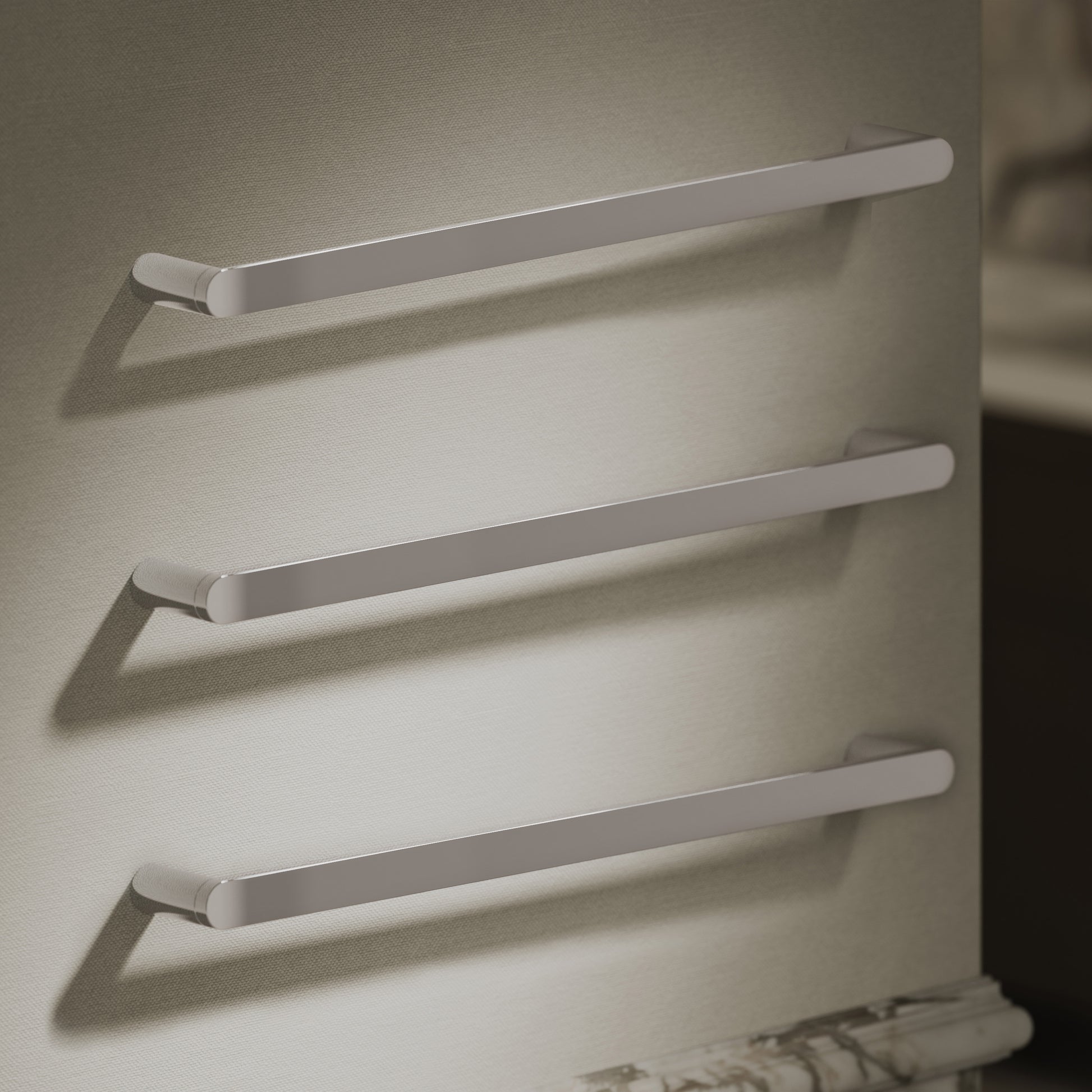 Luxe Chrome 3 Bar Towel Rail 600mm
