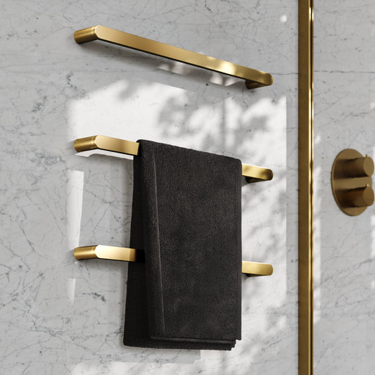 Luxe Brushed Gold 3 Bar Towel Rail 600mm