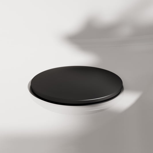 Luxe Matte Black Unslotted Click Clack Basin Waste