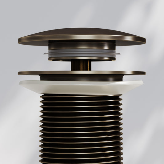 Luxe Brushed Bronze Unslotted Click Clack Basin Waste