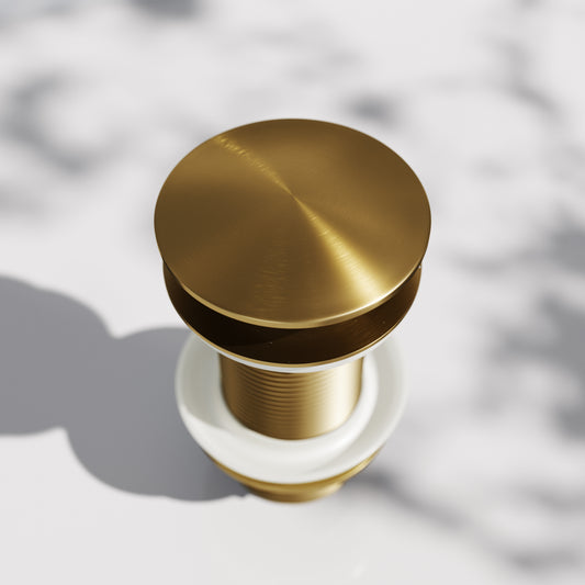 Luxe Brushed Gold Unslotted Click Clack Basin Waste