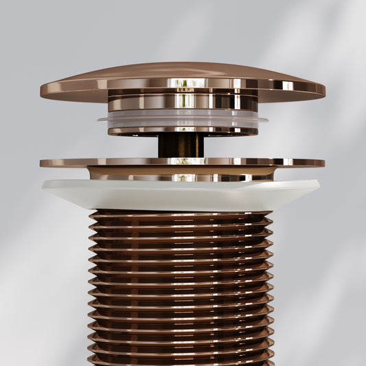 Luxe Rose Gold Unslotted Click Clack basin Waste