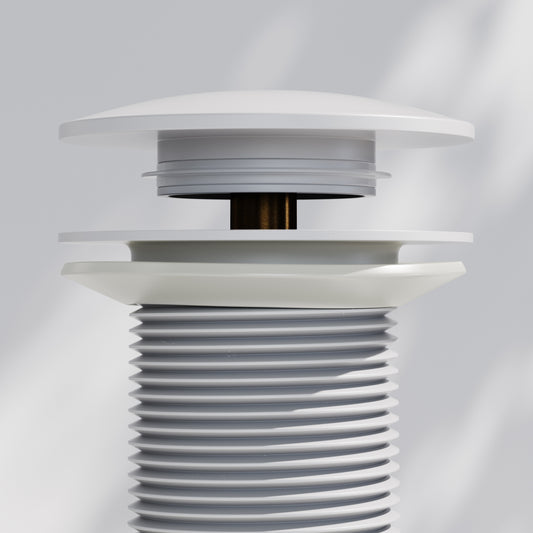 Luxe White Unslotted Click Clack Basin Waste