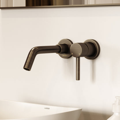 Luxe Brushed Bronze Wall Mounted Basin Mixer Tap