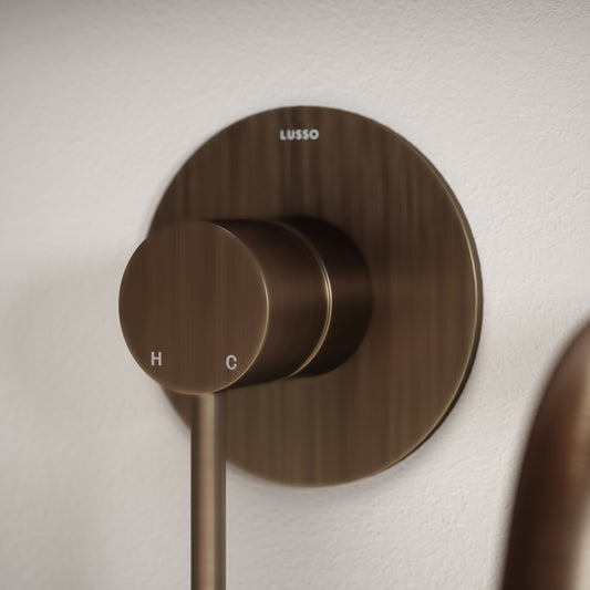 Luxe Brushed Bronze Wall Mounted Bath Mixer Tap