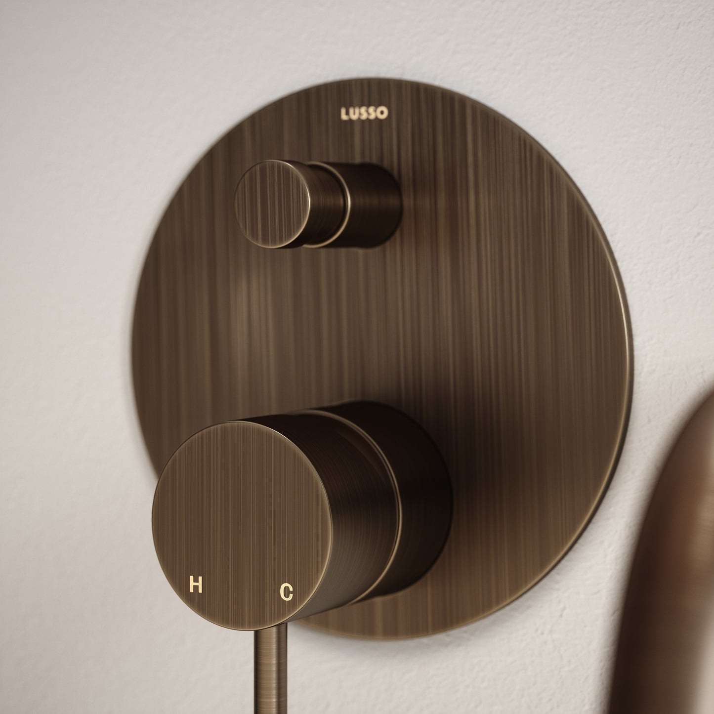 Luxe Brushed Bronze Wall Mounted Bath Shower Mixer Tap