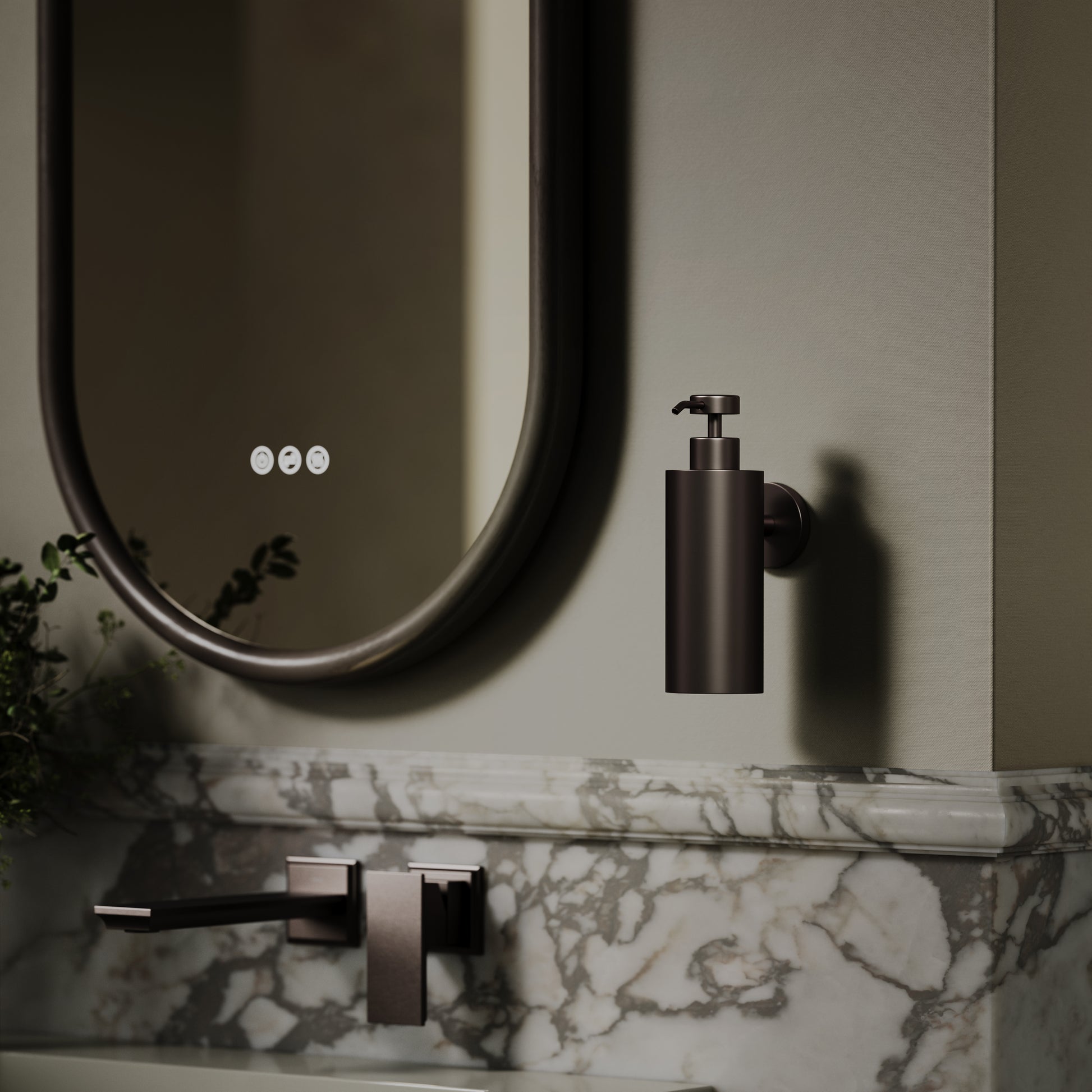 Luxe Deep Bronze Wall Mounted Soap Dispenser