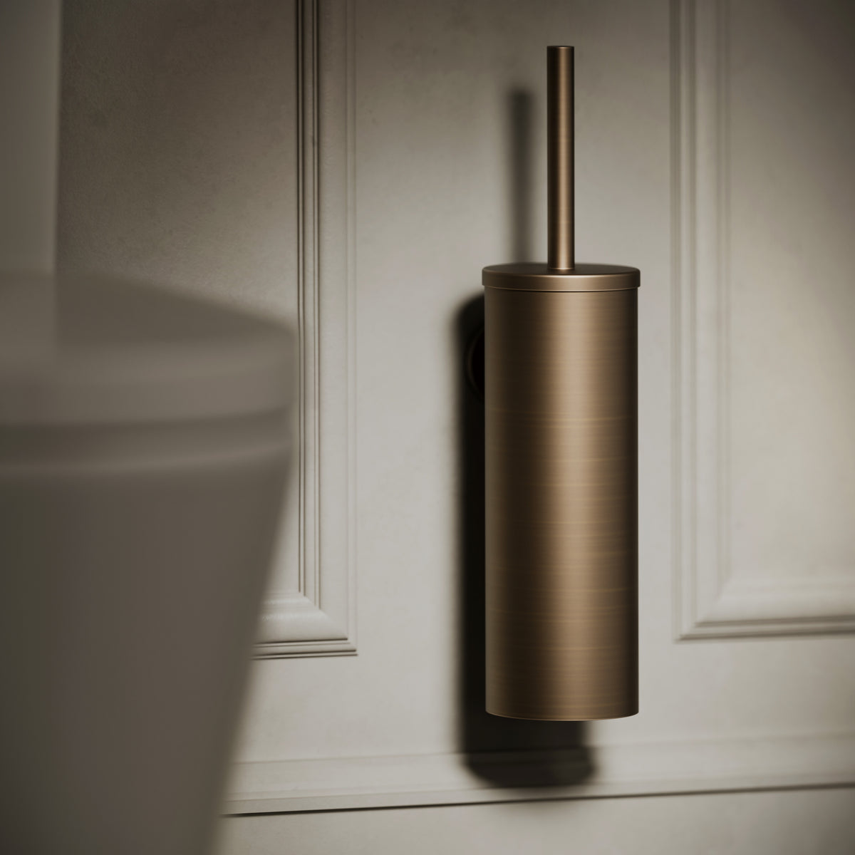 Luxe Brushed Bronze Wall Mounted Toilet Brush