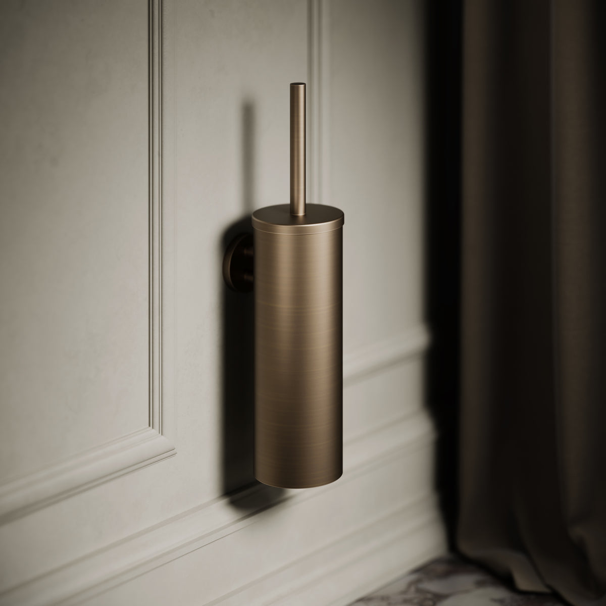 Luxe Brushed Bronze Wall Mounted Toilet Brush