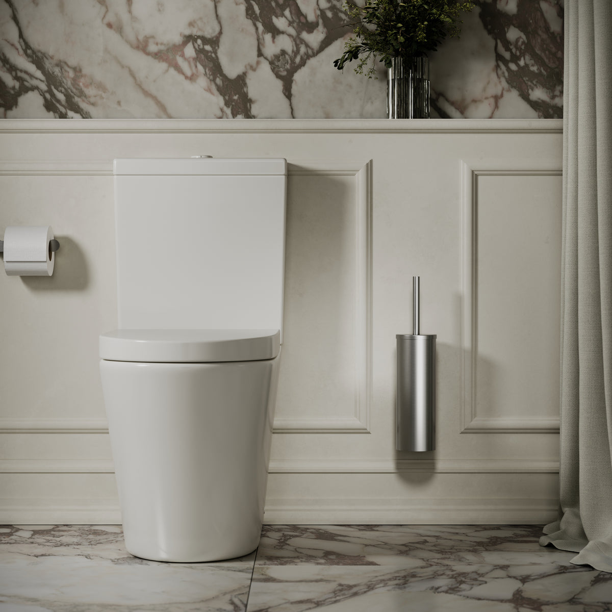 Luxe Brushed Stainless Wall Mounted Toilet Brush